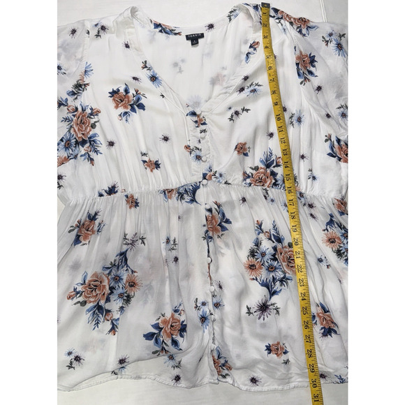 Torrid Womens 4X Top Babydoll Challis Button Floral Flowy Lightweight Casual - Picture 6 of 12